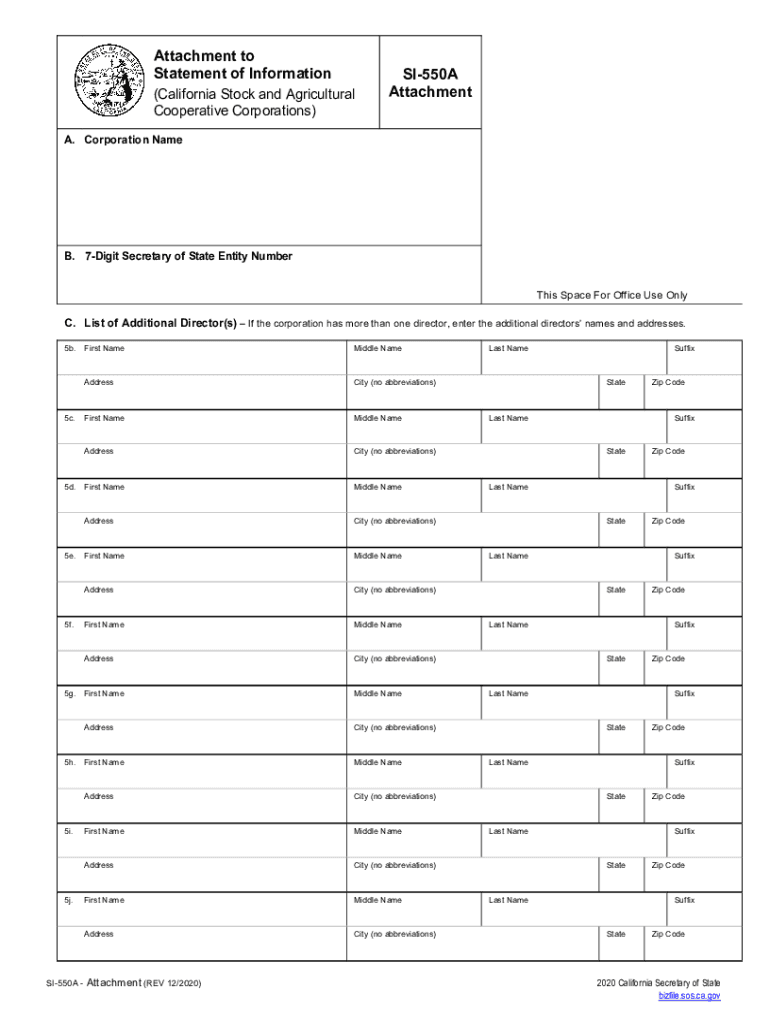 Get the free si 550 form state of california - DocHub Preview on Page 1