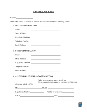 ATV Bill of Sale