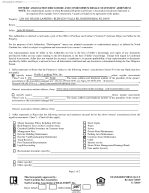OWNERS' ASSOCIATION DISCLOSURE AND CONDOMINIUM RESALE ...