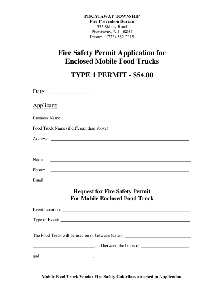 Fillable Online Permit Food Truck Fax Email Print pdfFiller