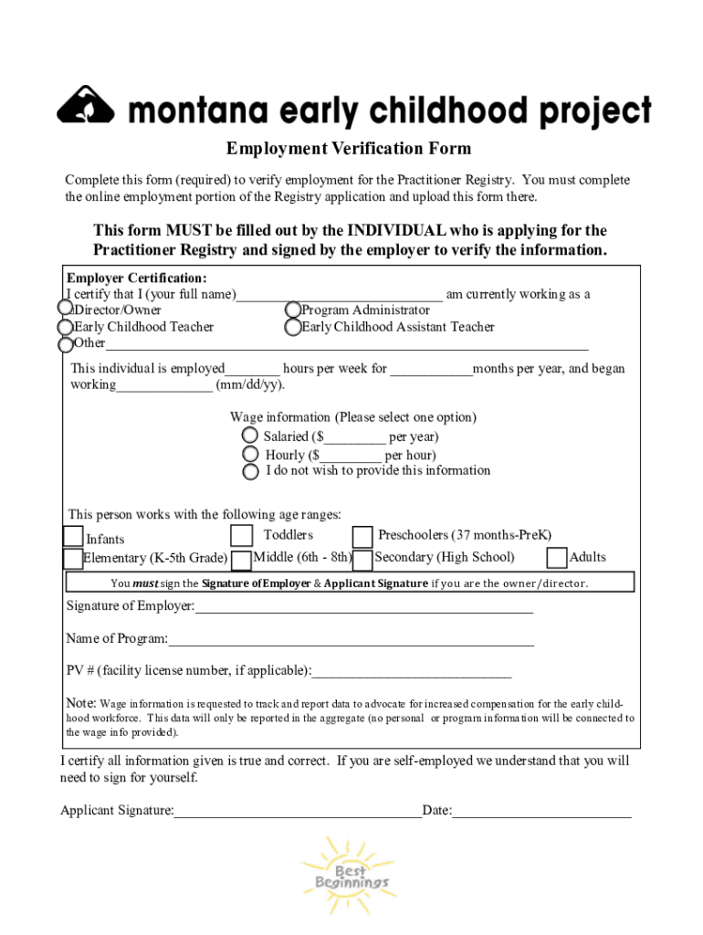 Employment Verifications - Arkansas Department of Human Preview on Page 1