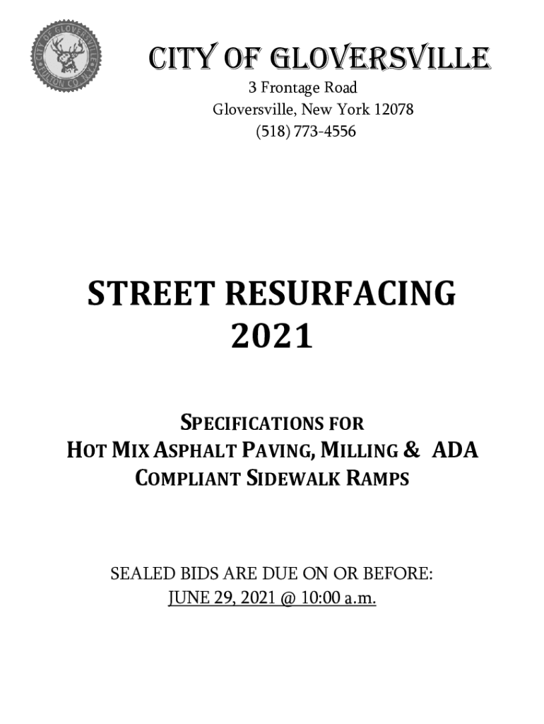 Fillable Online City of Gloversville, New YorkGloversville City Clerk