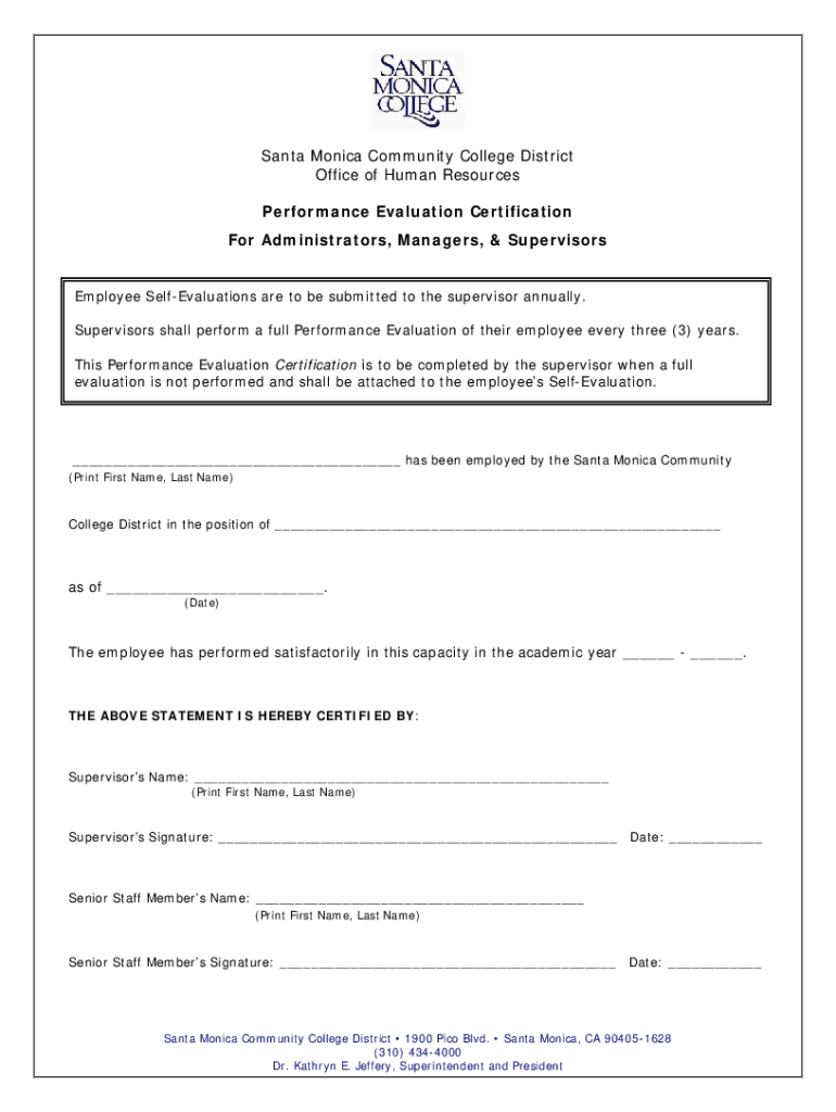 Fillable Online Santa Monica Human ResourcesSanta Monica Human