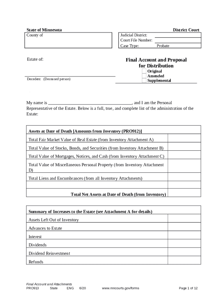 Final Account Probate Doc Template PdfFiller