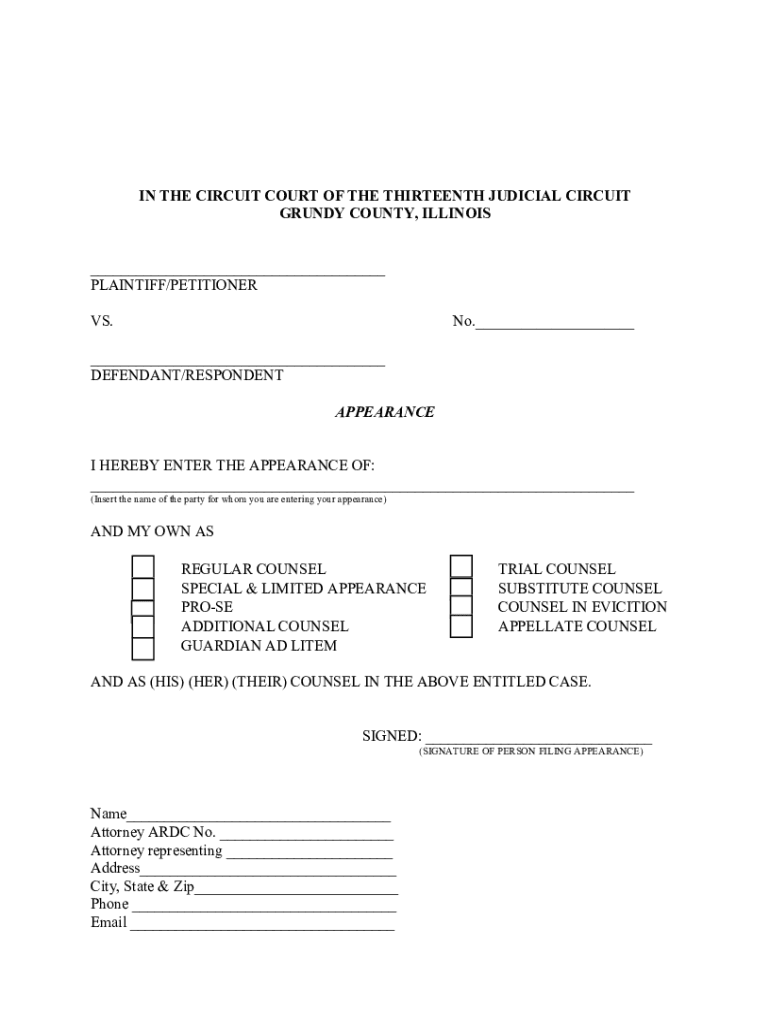 Fillable Online IN THE CIRCUIT COURT OF THE 13TH JUDICIAL CIRCUIT