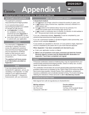 Appendix 1 - studentaidbc.ca