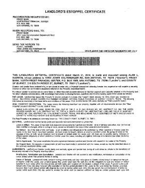 LANDLORD'S ESTOPPEL CERTIFICATE