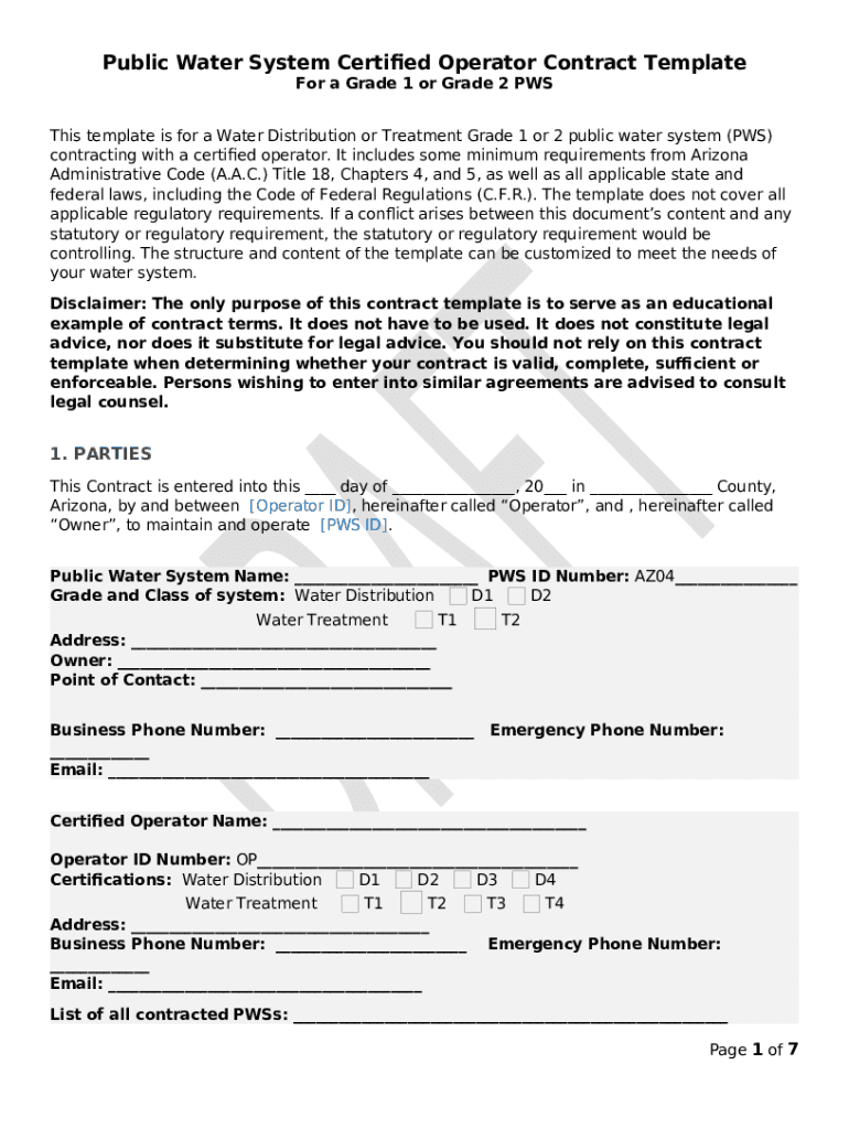 Drinking Water Distribution Exam Application Doc Template pdfFiller