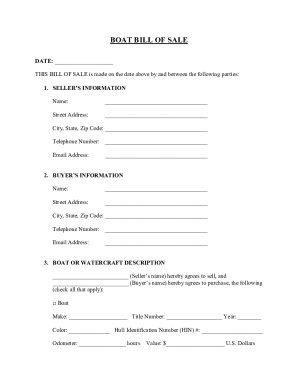 Boat bill of sale template. Boat bill of sale form