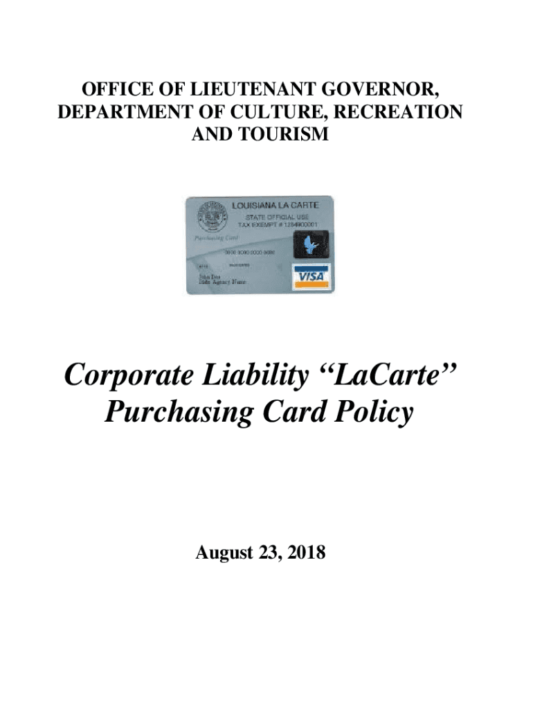 Fillable Online Fillable Online LaCarte Purchasing Card (PCard)ULM