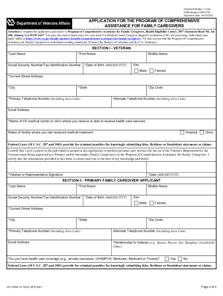 va form 10 10cg Preview on Page 1.