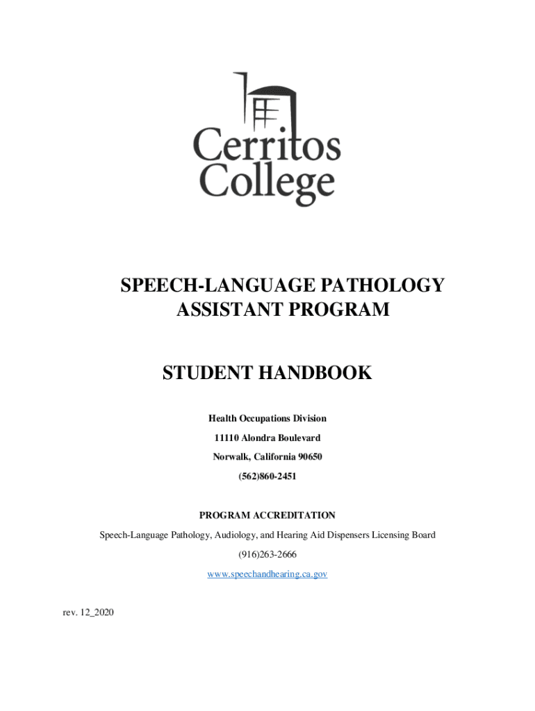 Fillable Online SpeechLanguage Pathology, Audiology, and Hearing Aid