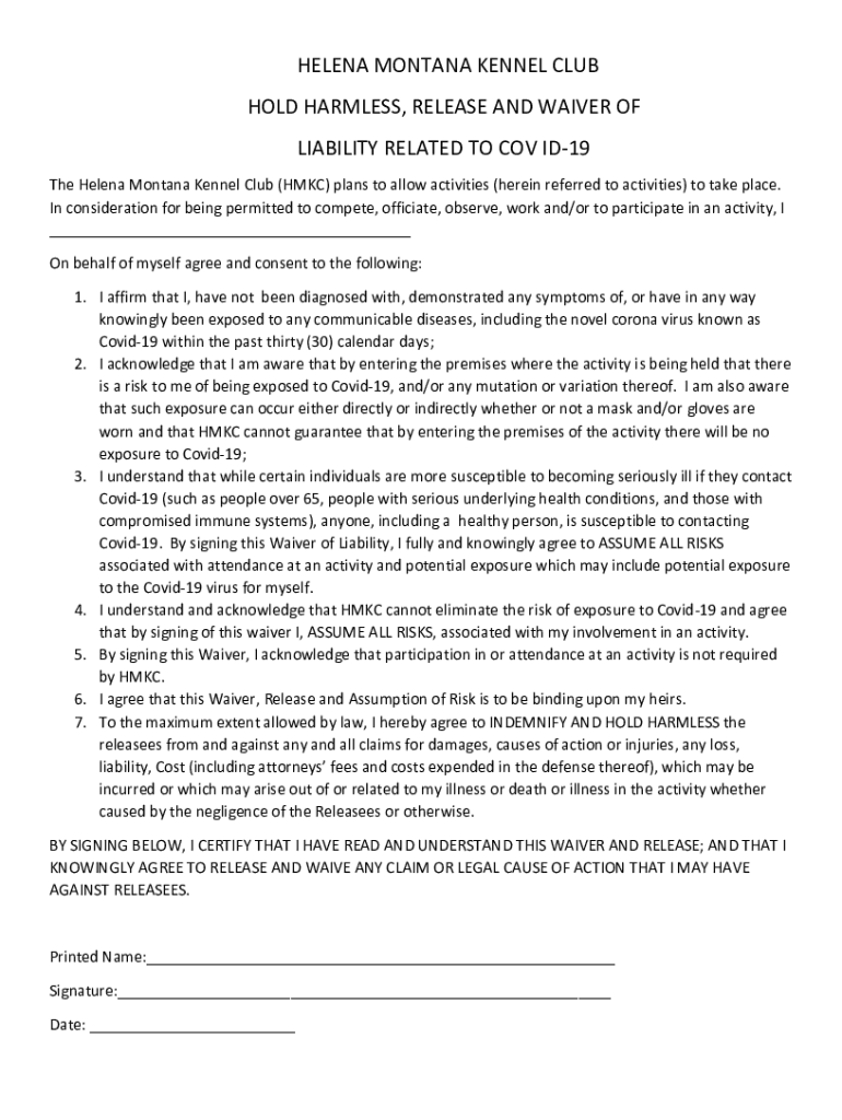 Fillable Online HELENA MONTANA KENNEL CLUB Fax Email Print pdfFiller