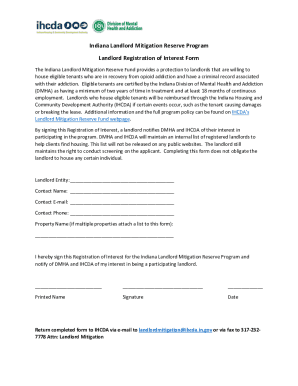 Indiana Landlord Mitigation Reserve Program Landlord Registration ...
