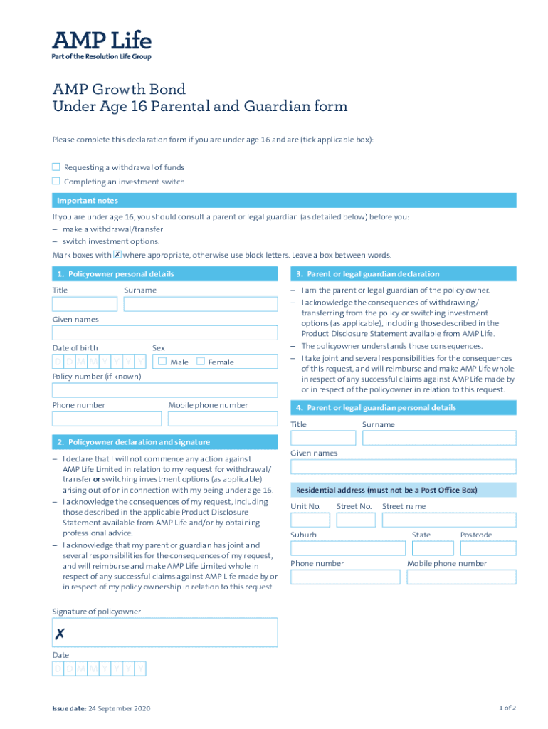 Fillable Online AMP Growth Bond Fax Email Print pdfFiller