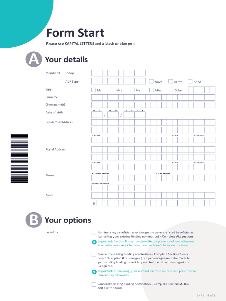 csc nomination form Preview on Page 1