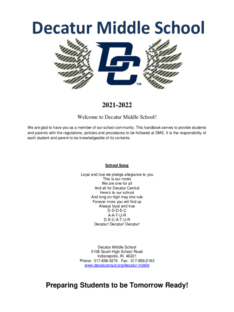 Fillable Online to Decatur Middle School in the MSD Decatur