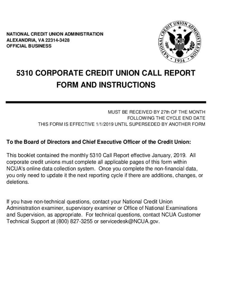 Fillable Online Get the NATIONAL CREDIT UNION ADMINISTRATION CALL