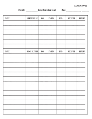 Fillable Online Daily Distribution Sheet Fax Email Print - pdfFiller