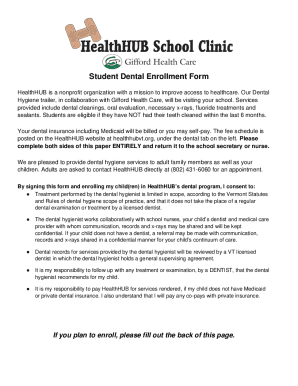 Fillable Online Student Dental Enrollment Form Fax Email Print - pdfFiller