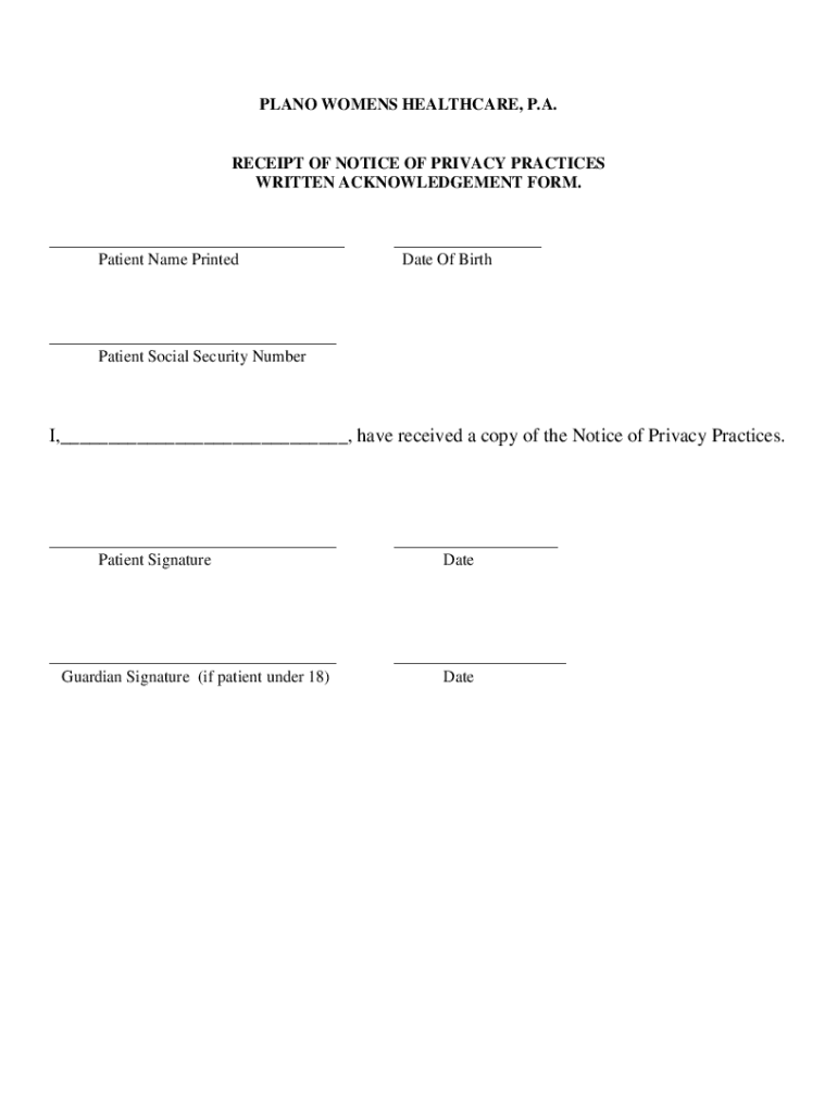 Fillable Online Plano Womens Healthcare - Patient Forms Fax Email Print ...
