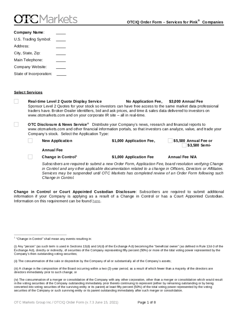 OTC Pink Basic Disclosure Guidelines 1) Name of the issuer Doc