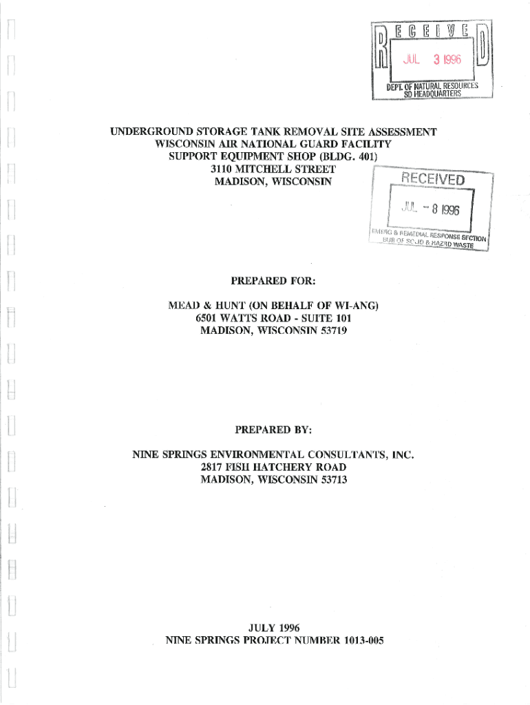 Fillable Online dnr wi Underground Storage Tanks (UST / LUST) Iowa