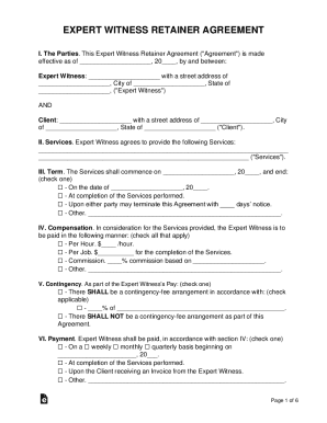 Expert Witness Retainer Agreement