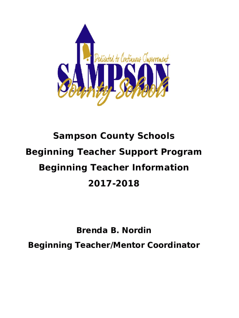 Gates County Public Schools Beginning Teacher Support Plan Doc Template pdfFiller