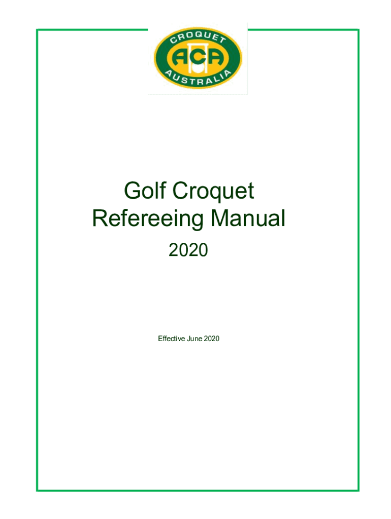 Fillable Online THE WCF RULES OF GOLF CROQUET Fax Email Print pdfFiller