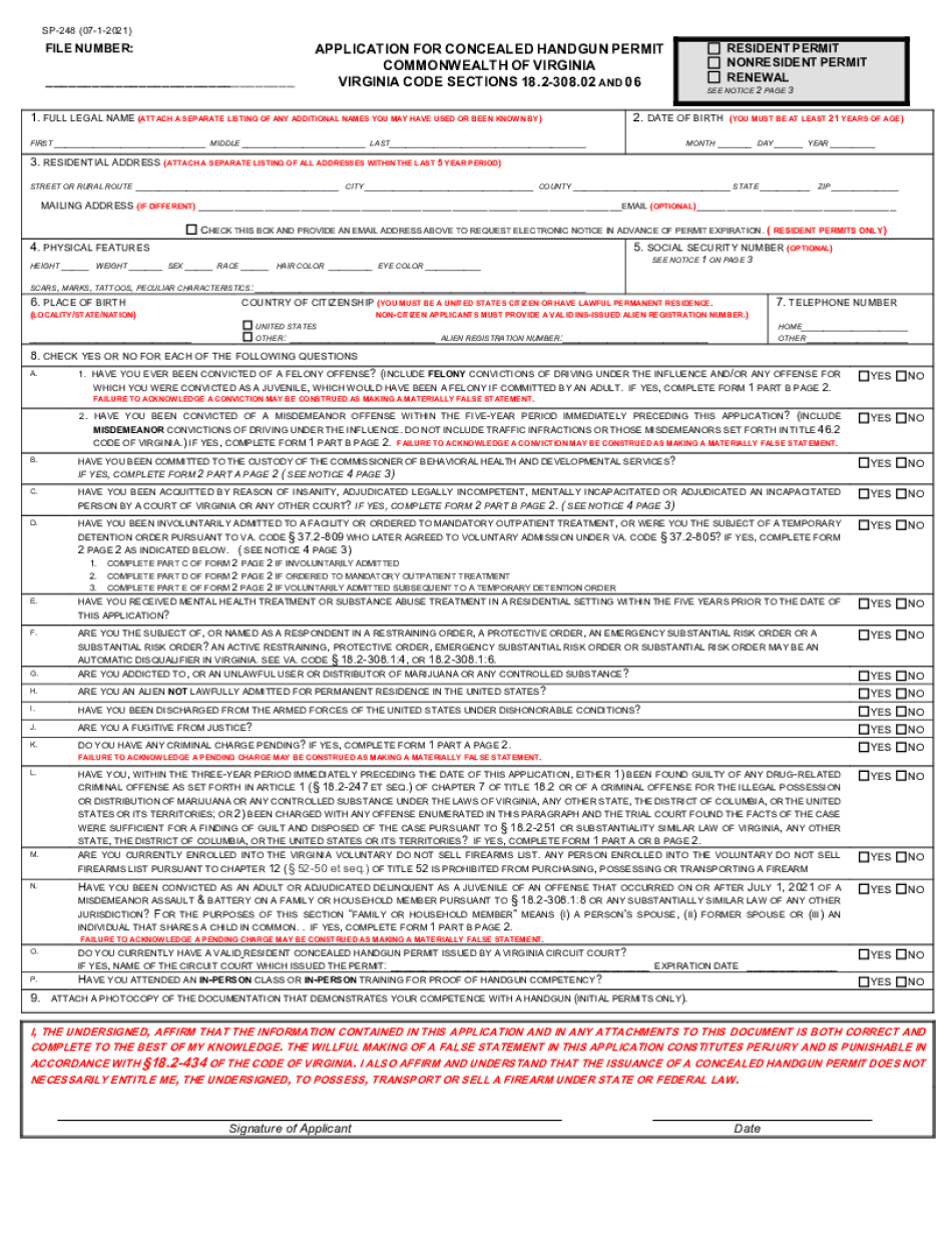 VA SP-248 2021-2025 Form