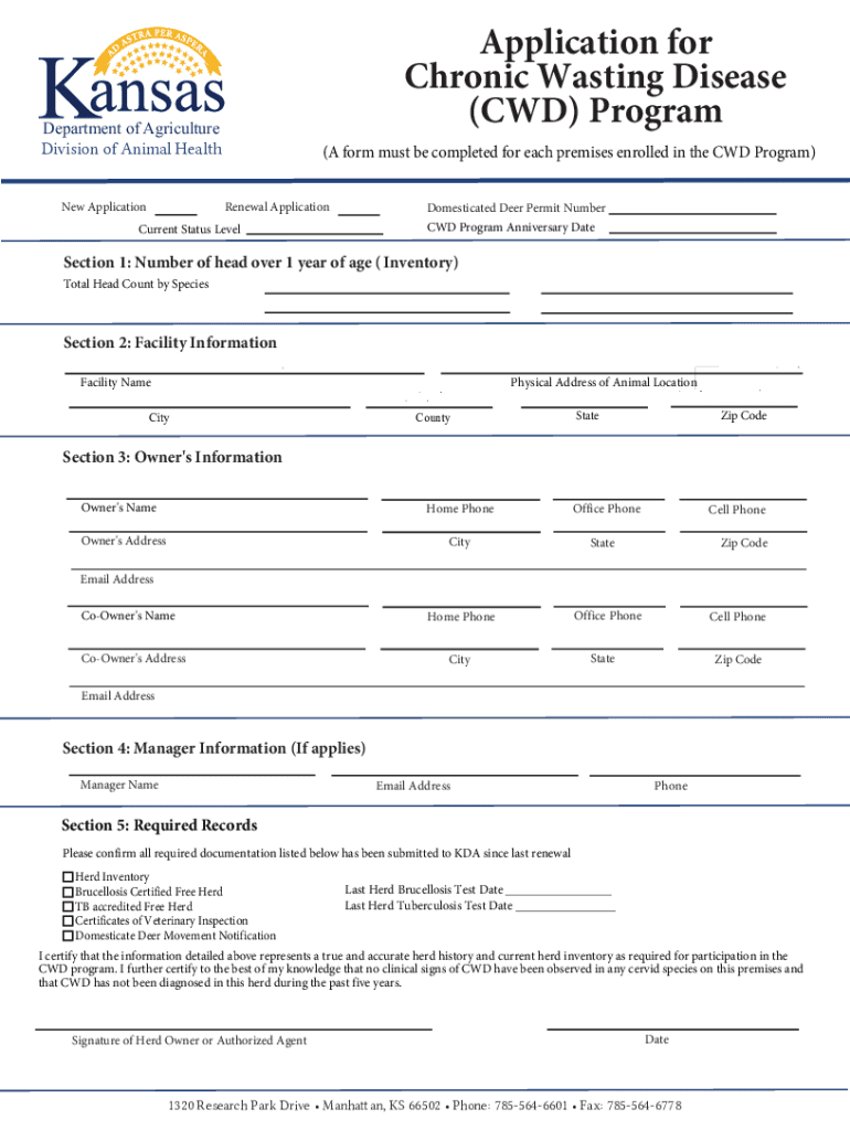 Chronic Wasting Disease (CWD) - Kansas Department of Agriculture Preview on Page 1