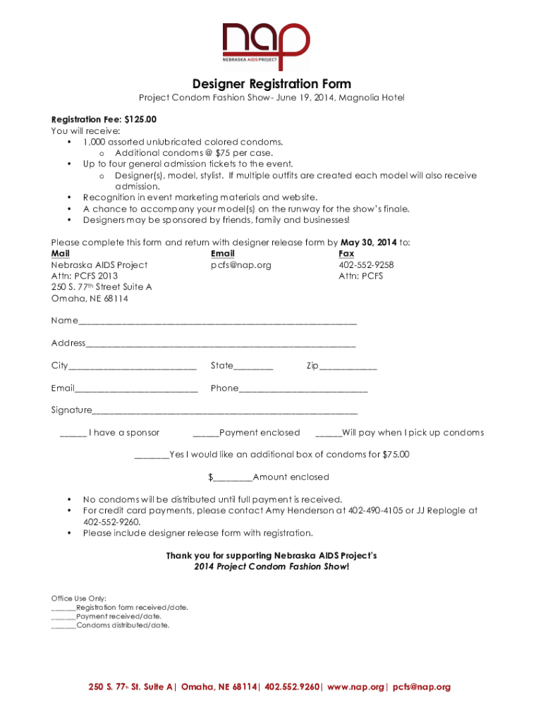 Fillable Online Designer Registration Form Fax Email Print - pdfFiller