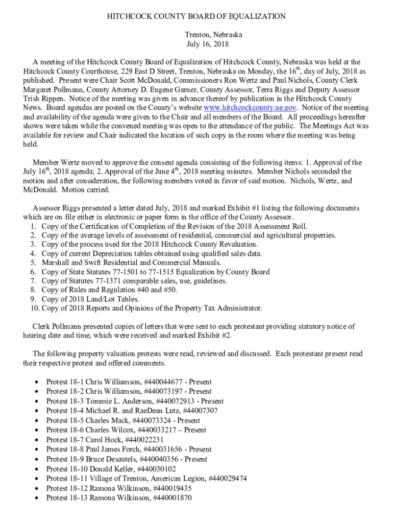 Fillable Online Hitchcock County Courthouse, 229 East D Street, Trenton