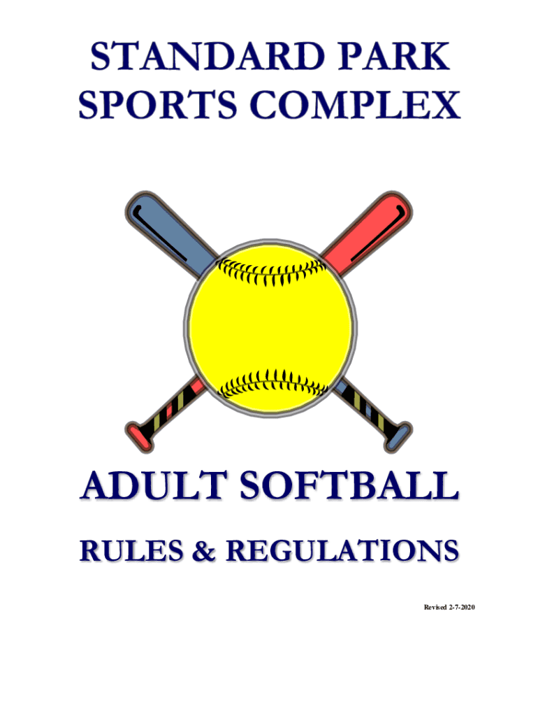 Fillable Online Adult Softball League Rules and Regulations / West