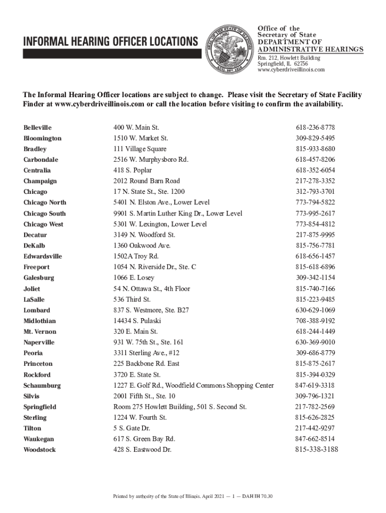 central hearing facility Preview on Page 1