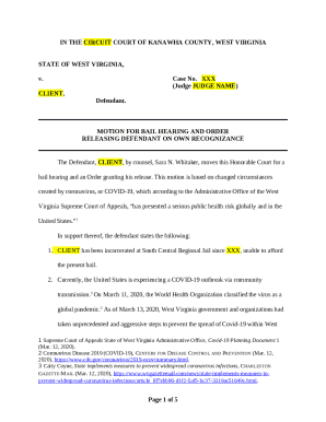 Sample Bail Motion re COVID