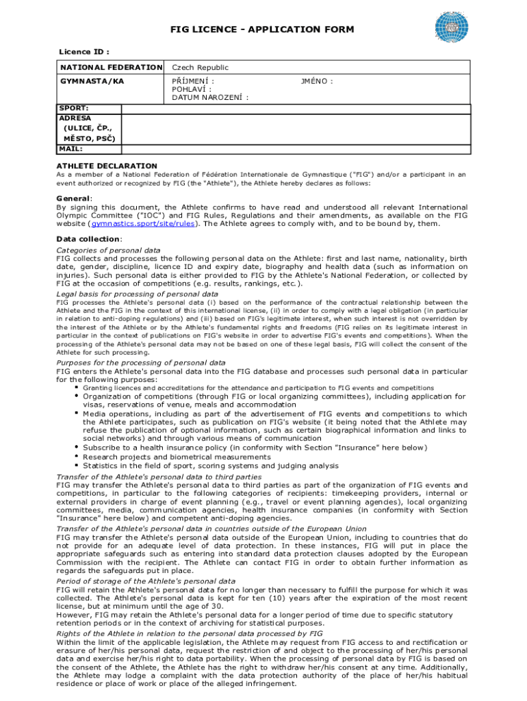 Fillable Online FIG LICENCE APPLICATION FORM Fax Email Print pdfFiller