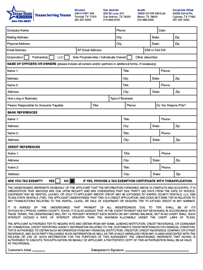 New Credit Application-2020 Preview on Page 1