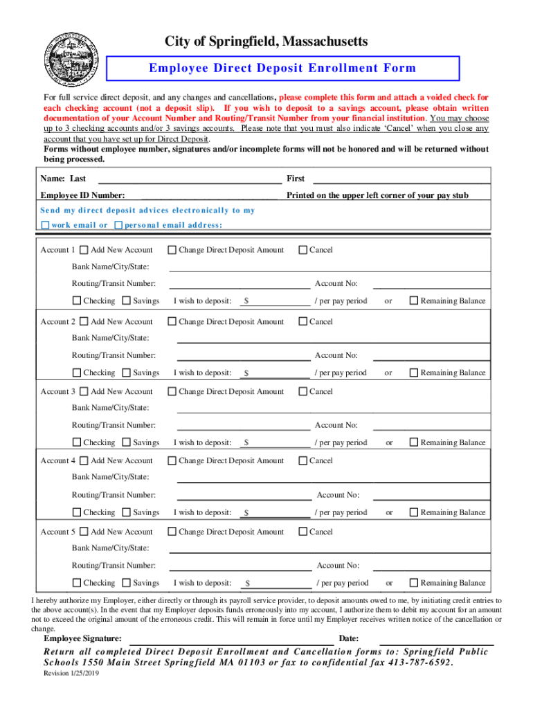 employee direct deposit enrollment Preview on Page 1