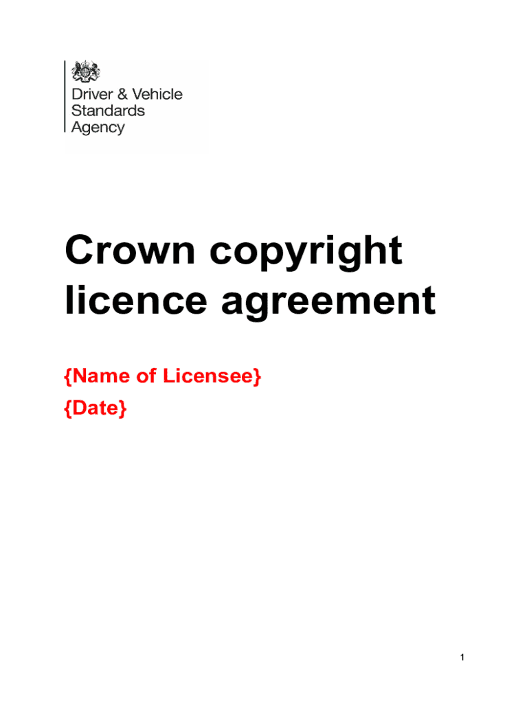 Fillable Online DVSA Crown copyright licence agreement (sample). A ...