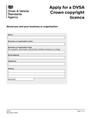 Fillable Online Apply for a DVSA Crown copyright licence. Get ...
