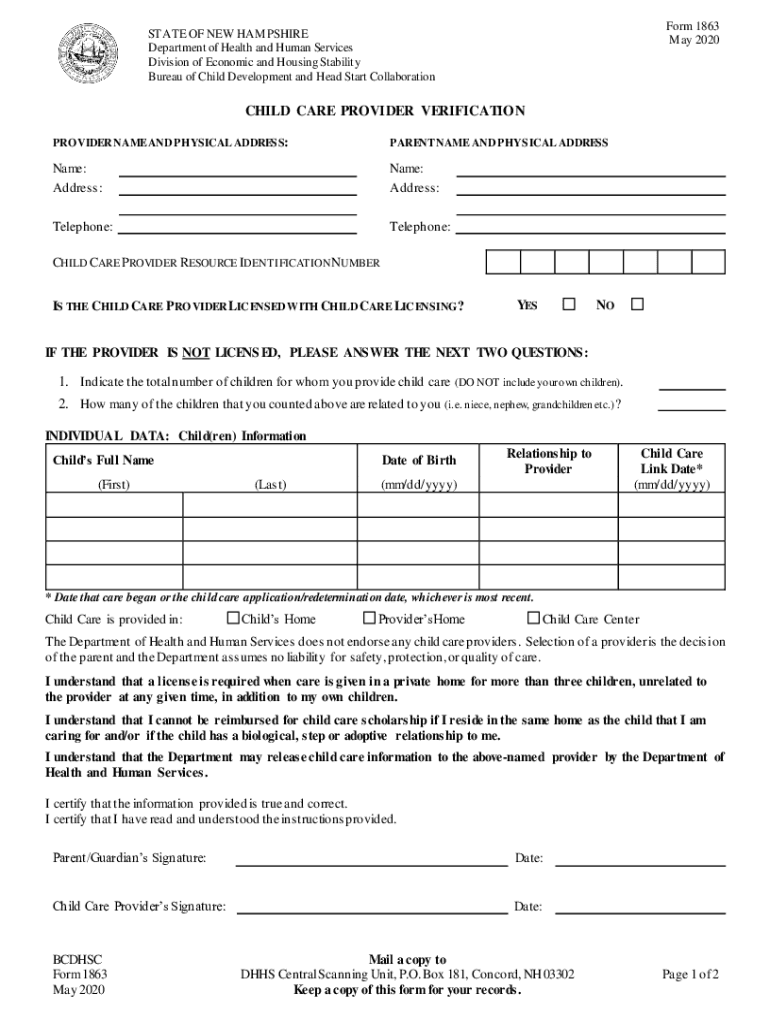 form 1863 Preview on Page 1