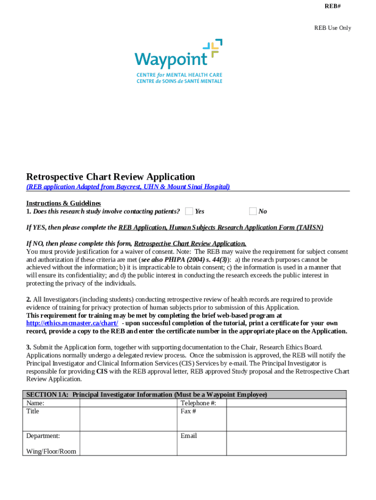 Observational Retrospective Chart Review Sample fr waypointcentre Doc