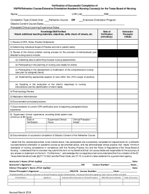 Fillable Online LVN Refresher Course Completion Form Fax Email Print Fillable Online LVN Refresher Course Completion Form Fax Email Print