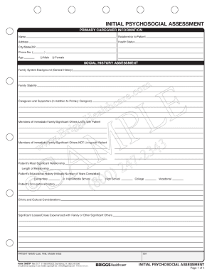 Fillable Online FREE 8+ Sample Psychosocial Assessment Forms in PDFMS ...