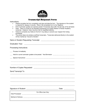 Fillable Online Transcript Request Form - NASBA Fax Email Print - pdfFiller