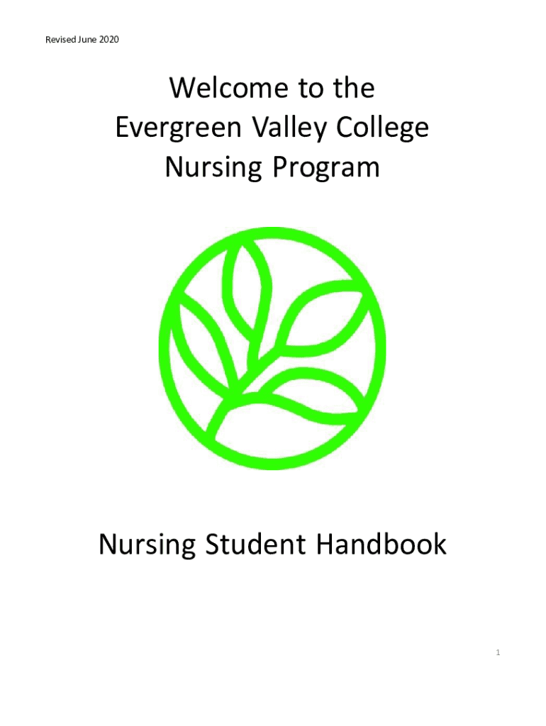 Fillable Online EVC Nursing Student Handbook Evergreen Valley College