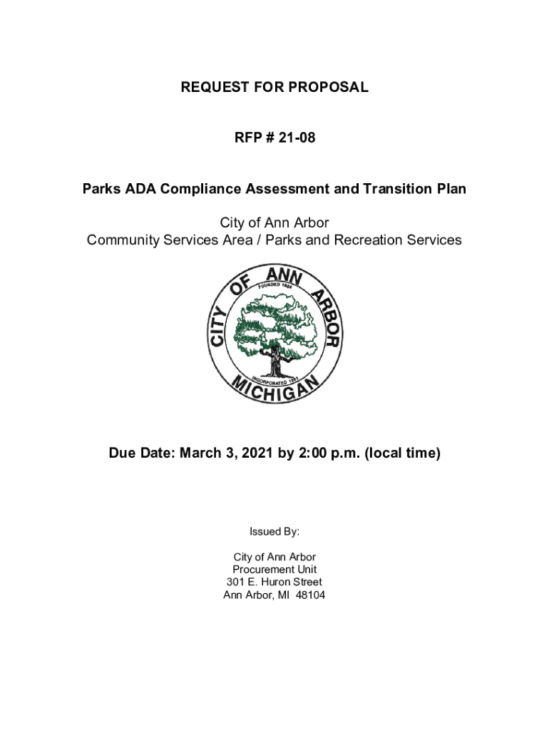 Fillable Online City of Ann Arbor Community Services Area / Parks and Fax Email Print