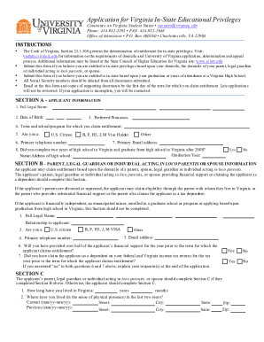 Application for Virginia In-State Educational Privileges ...